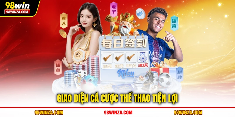 Giao diện cho hội viên cá cược thể thao tiện lợi
