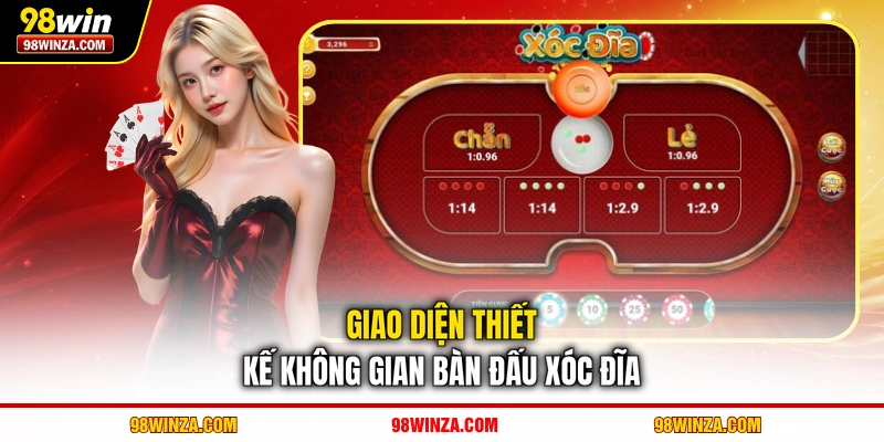 Giao diện thiết kế không gian bàn đấu xóc đĩa